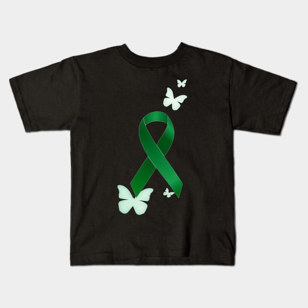 Green Ribbon Kids T-Shirt by AlondraHanley